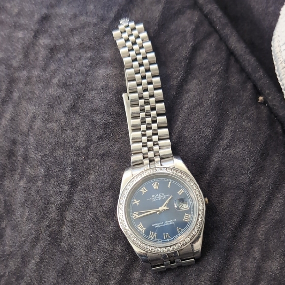 Rolex Datejust with Silver Bracelet and Dark Blue Dial - Picture 2 of 5